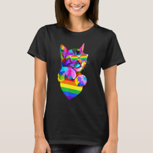 Proud Cute Cat Pride Lgbt Transgender Flag Heart G T-Shirt