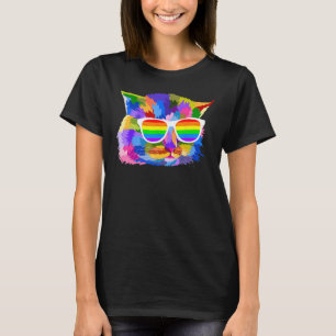 Proud Cute Cat Pride LGBT Transgender Flag Heart G T-Shirt