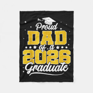 Proud Dad 2026 Graduate Senior Artwork Fleece Blanket