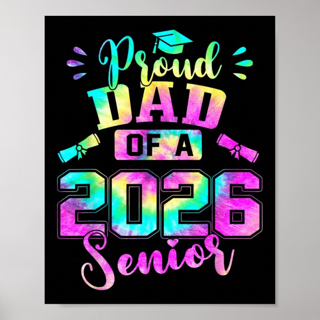 Proud Dad 2026 Senior Graduation Diploma Learning  Poster (Front)