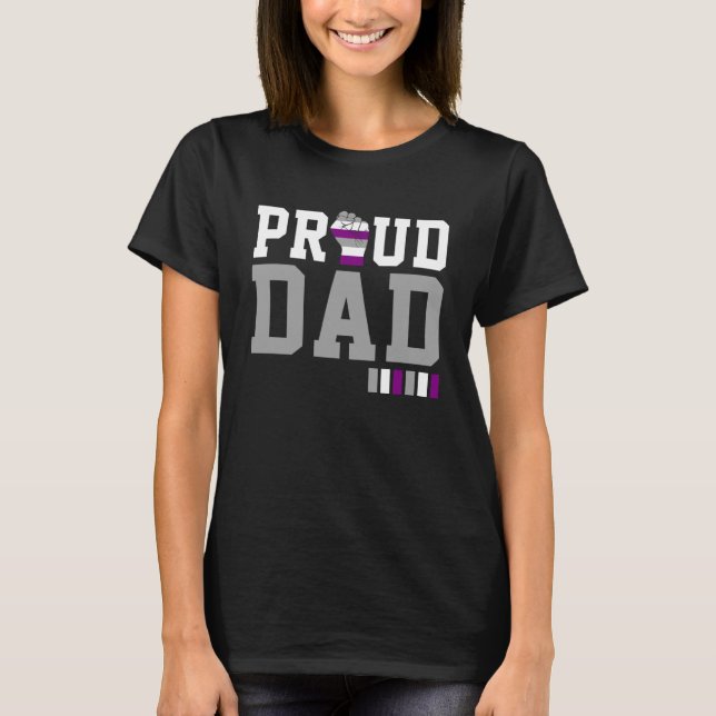 Proud Dad Asexual Pride Flag Fathers Day LGBTQ All T-Shirt (Front)