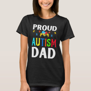 Proud Dad Autism Father Daddy Autistic Acceptance T-Shirt