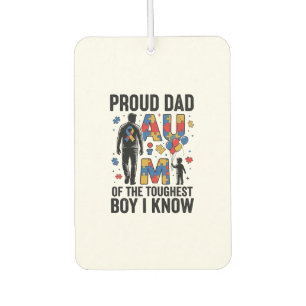 Proud Dad Autism Toughest Boy Vintage Vector Desig Car Air Freshener