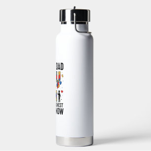 Proud Dad Autism Toughest Boy Vintage Vector Desig Water Bottle