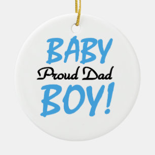 Proud Dad Baby Boy Gifts Ceramic Tree Decoration