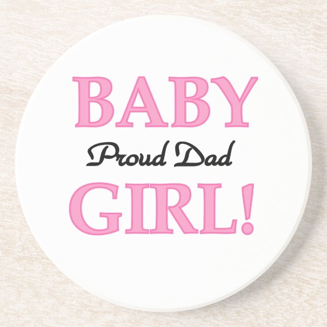 Proud Dad Baby Girl Gifts Coaster (Front)