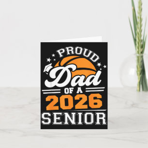Proud Dad Basketball Senior 2026 Illustration Card