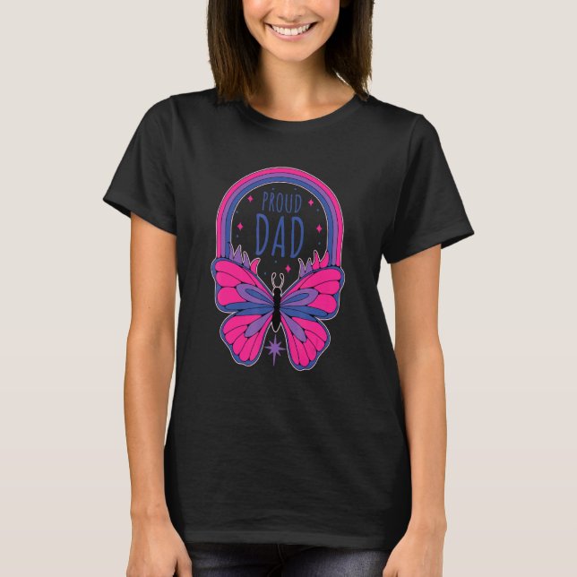 Proud Dad Bi Bisexual Pride T-Shirt (Front)