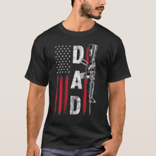 Proud Dad Daddy Gun Rights Ar 15 American Flag Fat T-Shirt