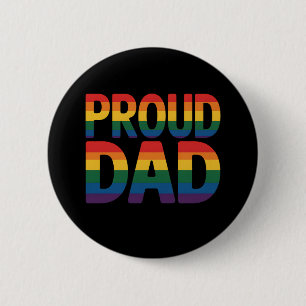 Proud Dad Family LGBTQ Gay Pride Ally Rainbow 6 Cm Round Badge