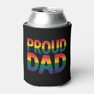 Proud Dad Family LGBTQ Gay Pride Ally Rainbow Can Cooler
