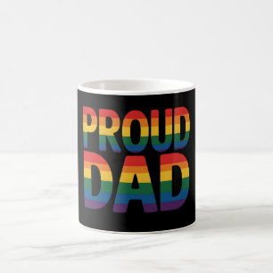Proud Dad Family LGBTQ Gay Pride Ally Rainbow Coffee Mug