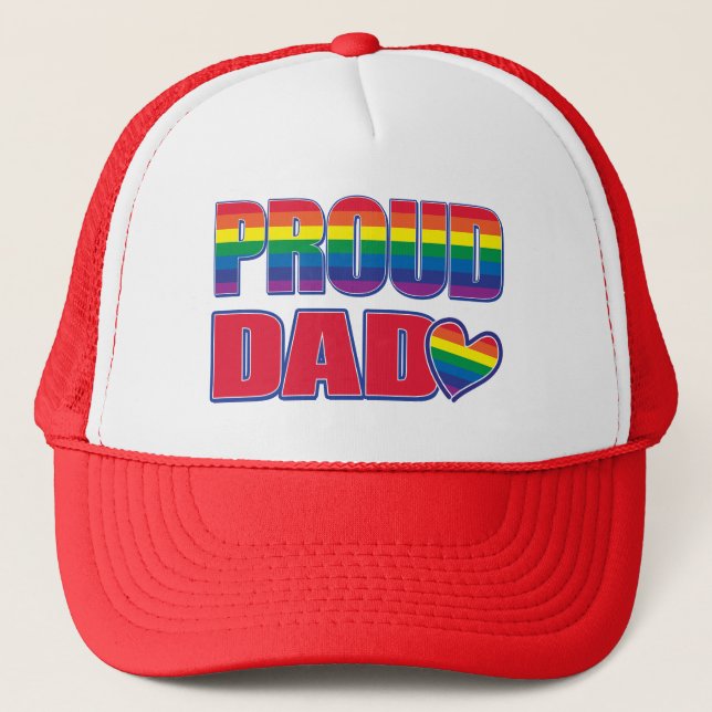 Proud Dad - Gay Pride Trucker Hat (Front)