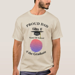 Proud Dad Graduation Cap Personalized Photo   T-Shirt