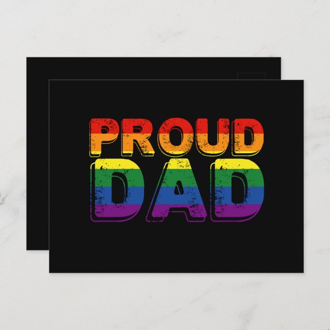 Proud Dad LGBT Parent Gay Pride Dad Postcard (Front/Back)