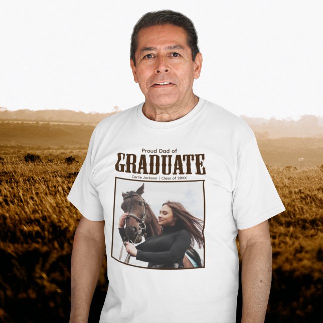 Proud Dad of 2024 Country Western Graduate Photo T-Shirt (Creator Uploaded)