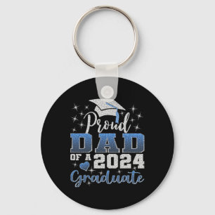 Proud Dad Of 2024 Graduate Awesome Family College  Key Ring