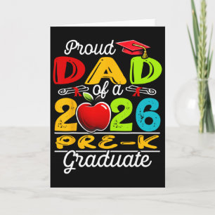 Proud Dad Of 2026 Pre-k Graduate Fathers Day Gradu Card
