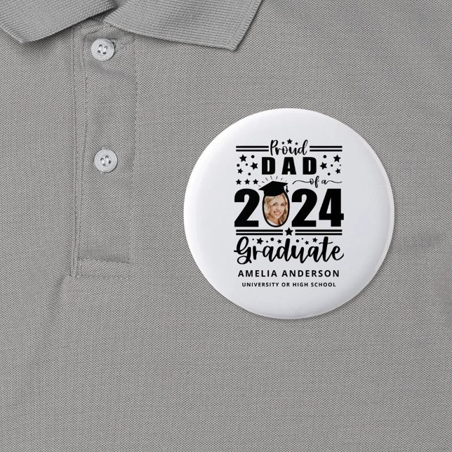 Proud Dad of a 2024 Graduate 6 Cm Round Badge (Creator Uploaded)