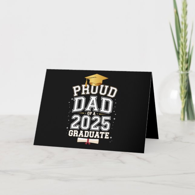 Proud Dad Of A 2025 Graduate Family Graduation Thank You Card (Front)