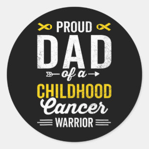 Proud Dad of a Childhood Cancer Warrior Survivor A Classic Round Sticker