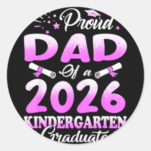 Proud dad of a class of 2026 graduate floral mothe classic round sticker