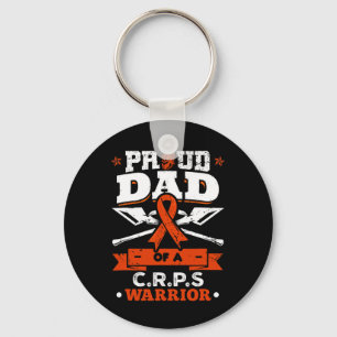Proud Dad Of A Crps Warrior Month Orange Ribbon  Key Ring