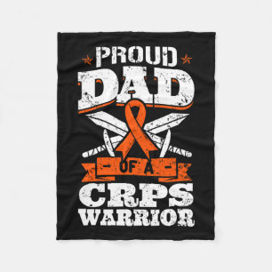 Proud Dad Of A Crps Warrior Rsd Awareness Ribbon R Fleece Blanket
