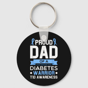 Proud Dad Of A Diabetes Warrior T1d Awareness Type Key Ring