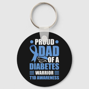 Proud Dad Of A Diabetes Warrior T1D Awareness Type Key Ring