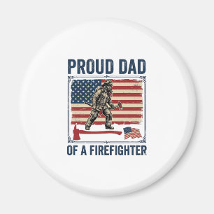 Proud Dad of a Firefighter Vintage Flag Vector_1 Magnet