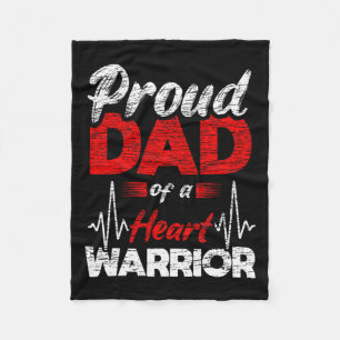 Proud Dad Of A Heart Warrior Coronary Heart Diseas Fleece Blanket