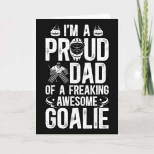 Proud Dad Of A Hockey Goalie Dad Ice Hockey Goalke Card