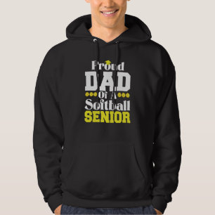 Proud Dad Of A Softball Senior Vintage Softball Hoodie