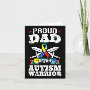Proud Dad Of An Autism Warrior Autistic Awareness  Card