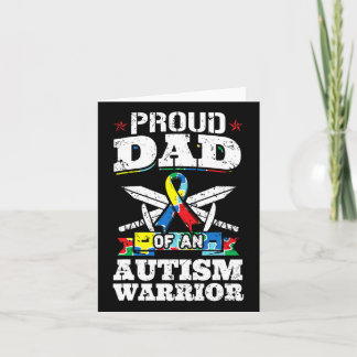 Proud Dad Of An Autism Warrior Autistic Awareness  Card