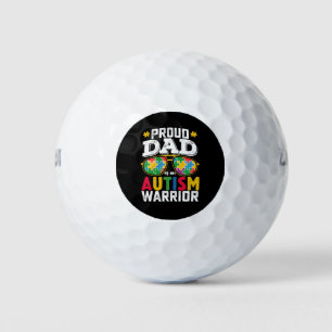 Proud Dad Of An Autism Warrior Family Golf Balls