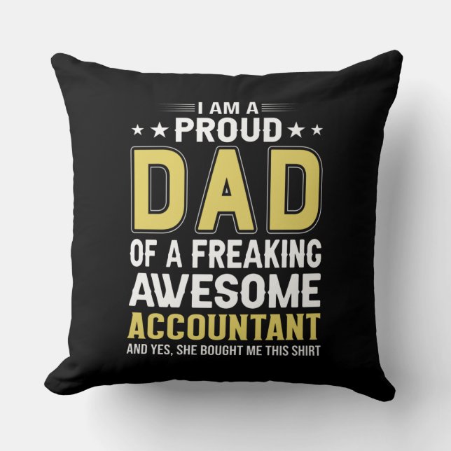Proud Dad of an Awesome Accountant Cushion (Front)
