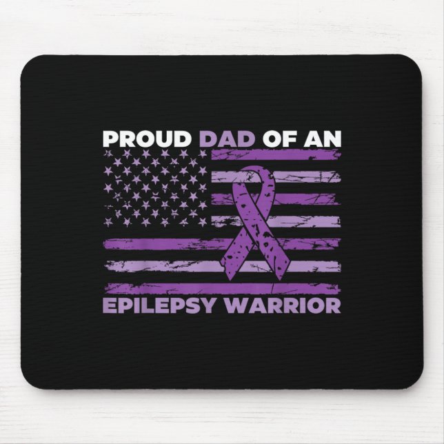 Proud Dad Of An Epilepsy Warrior Epilepsy Mouse Pad (Front)