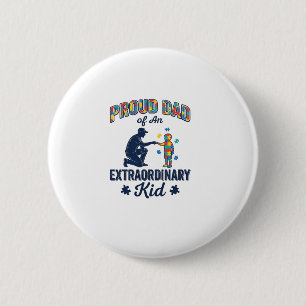 Proud Dad of an Extraordinary Kid Autism Vector De 6 Cm Round Badge