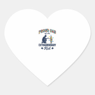 Proud Dad of an Extraordinary Kid Autism Vector De Heart Sticker