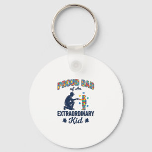 Proud Dad of an Extraordinary Kid Autism Vector De Key Ring