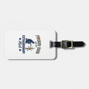 Proud Dad of an Extraordinary Kid Autism Vector De Luggage Tag