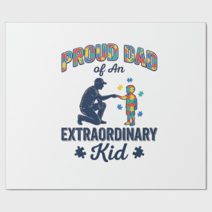 Proud Dad of an Extraordinary Kid Autism Vector De Wrapping Paper