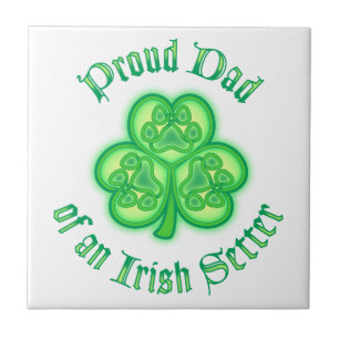Proud Dad of an Irish Setter Tile