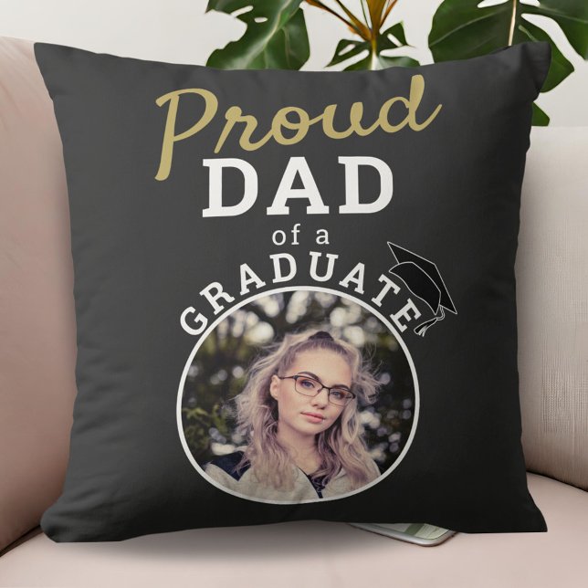Proud Dad of Graduate Graduation Cap Photo   Cushion (Creator Uploaded)