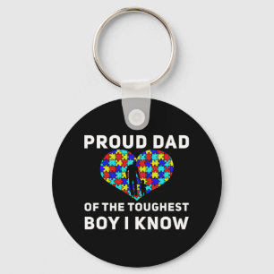 Proud Dad Of The Toughest Boy I Know Autism Awaren Key Ring
