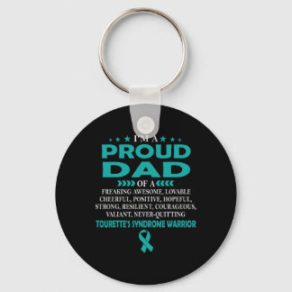 Proud Dad Of Tourette's Syndrome Warrior T Key Ring