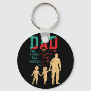 Proud Dad Of Twins A Son's First Hero A Daughter's Key Ring