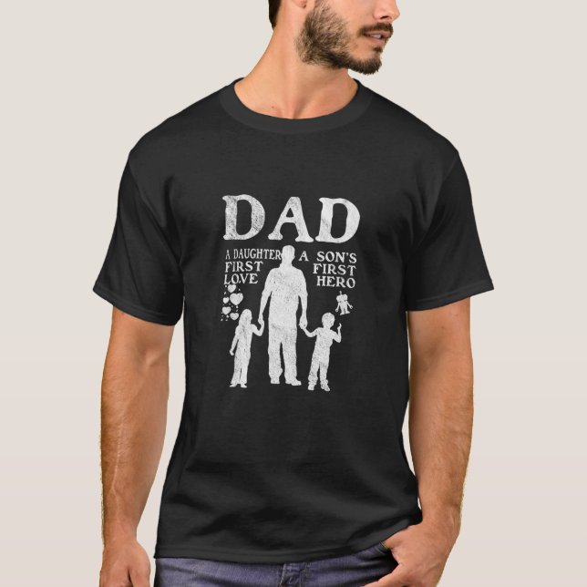 Proud Dad Of Twins Best Fathers Day Love Two Kids T-Shirt (Front)